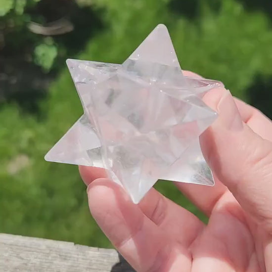 Clear Quartz Crystal Merkabah, Energy Work, Sacred Geometry, Merkaba, Star