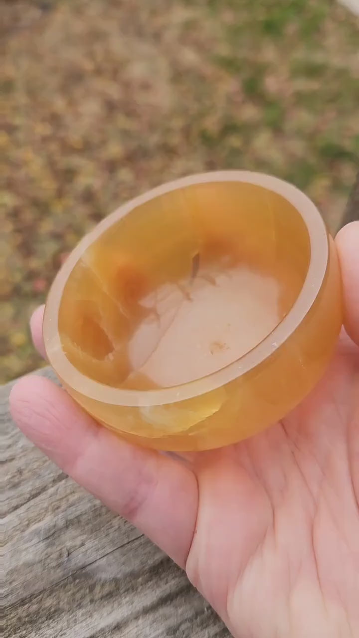 Gorgeous AAA Honey Calcite Small Crystal Bowl