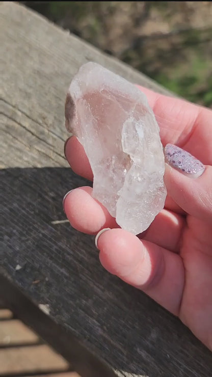 Gorgeous High Quality Raw Dreamsicle Pink Lemurian Quartz Crystal Point, All Natural, Strawberry Pink Lemurian