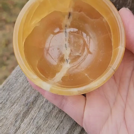 Gorgeous AAA Honey Calcite Small Crystal Bowl