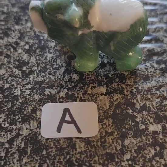 Carved Moss Agate Mini Bear, All Natural Crystal, One