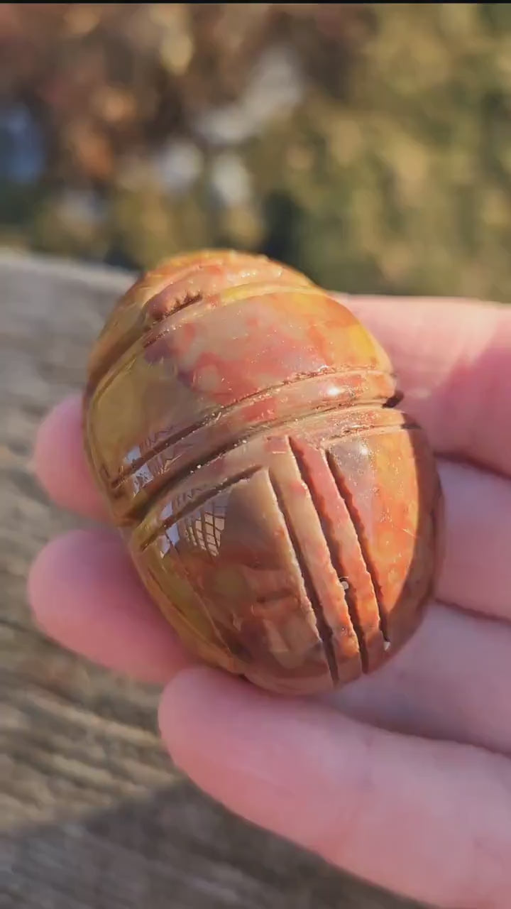 Picasso Jasper Polished Scarab Beetle Crystal Carving