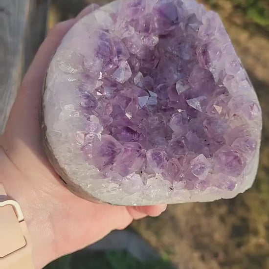 Beautiful Purple Amethyst Crystal Free Form with Polished Edges