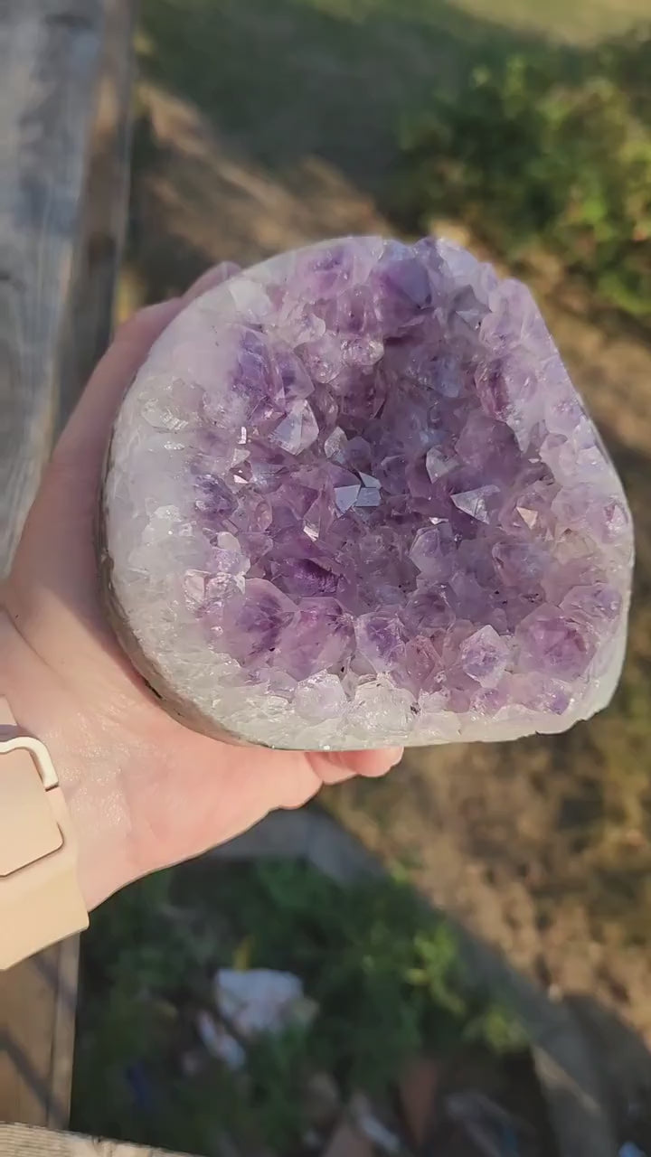 Beautiful Purple Amethyst Crystal Free Form with Polished Edges