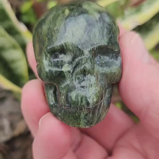 Dark Green Jade Crystal Skull