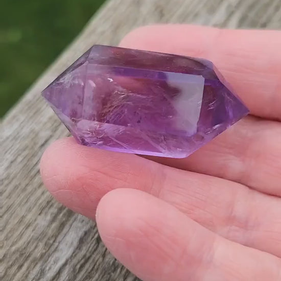 Gorgeous AAA Purple Fluorite Crystal DT, Double Terminated Point