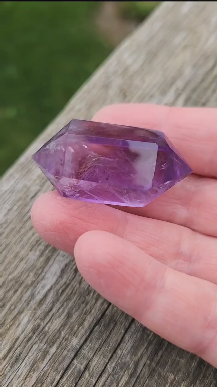 Gorgeous AAA Purple Fluorite Crystal DT, Double Terminated Point