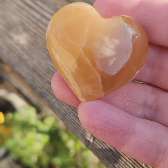 Gorgeous AAA Honey Calcite Small Crystal Heart