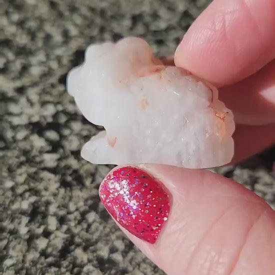 Pocket Sized Fire Quartz Crystal Money Toad All Natural, Extra Small