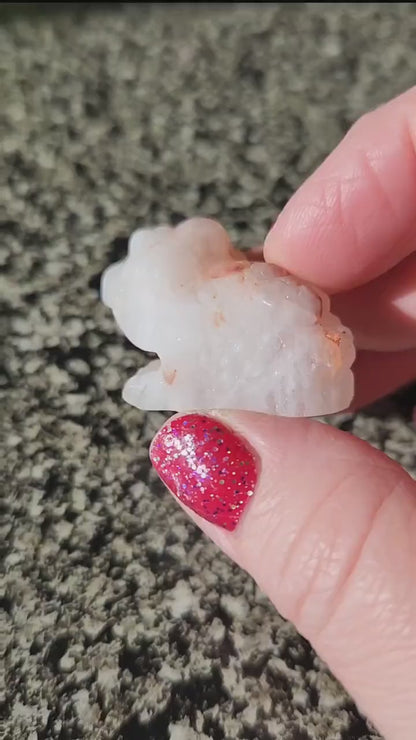 Pocket Sized Fire Quartz Crystal Money Toad All Natural, Extra Small