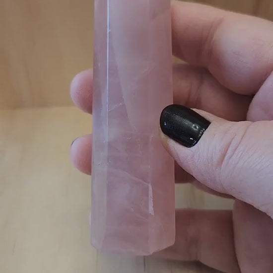 Beautiful AAA Pink Rose Quartz Crystal Tower, Generator